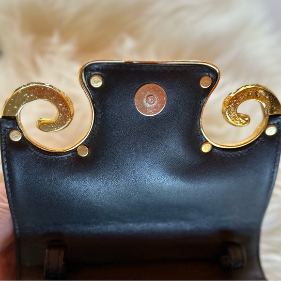 Edouard Rambaud, French luxury. Black leather, gold tone hardware. Clean - Picture 6 of 12